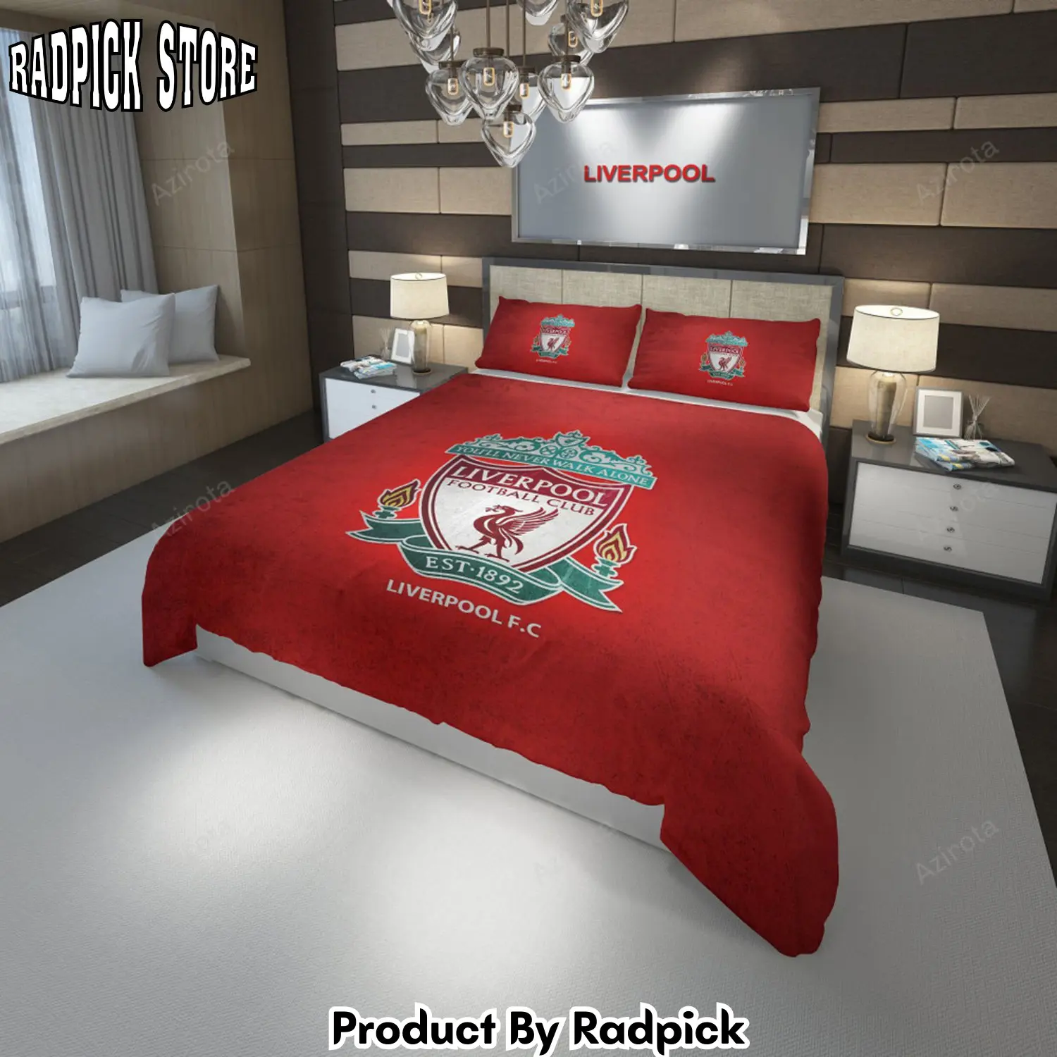 Radpick 3d liverpool football club logo soccer duvet cover bedding set rp3278961